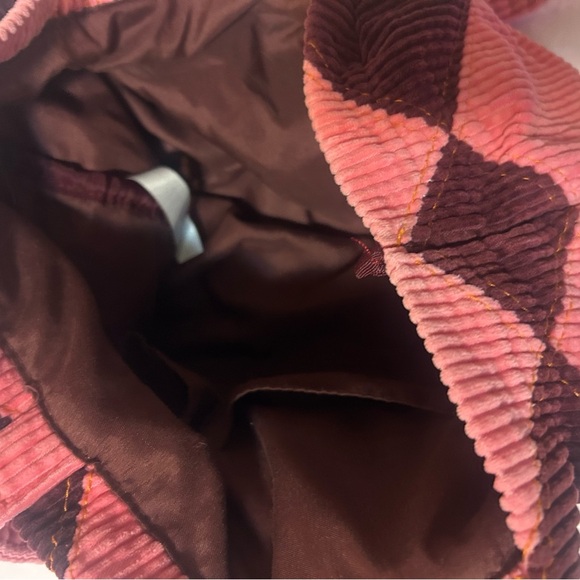 BDG URBAN OUTFITTERS CORDUROY Pink and brown burgundy Tote Bag - Picture 7 of 11